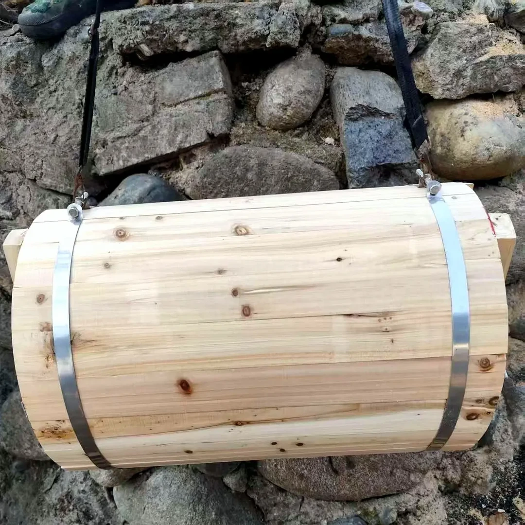 加厚款中蜂养殖专用杉木圆桶诱蜂桶养蜂桶两侧有盖一整套