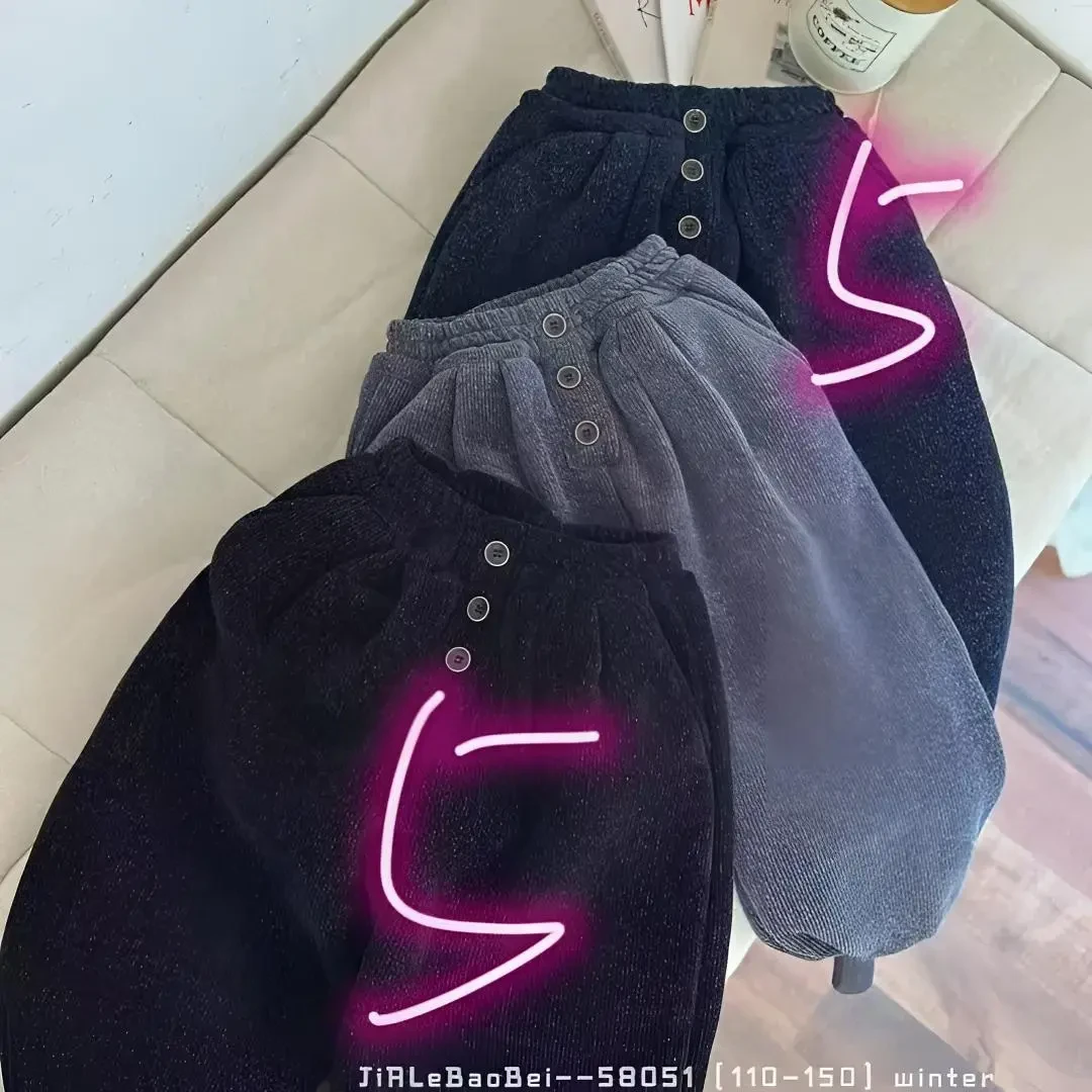 特厚！棉儿童休闲束脚裤冬季新款