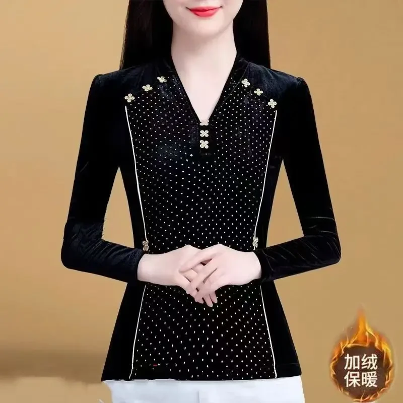 GF#307 打底衫女秋冬新款内搭2024显瘦百搭小衫保暖上衣加绒T恤