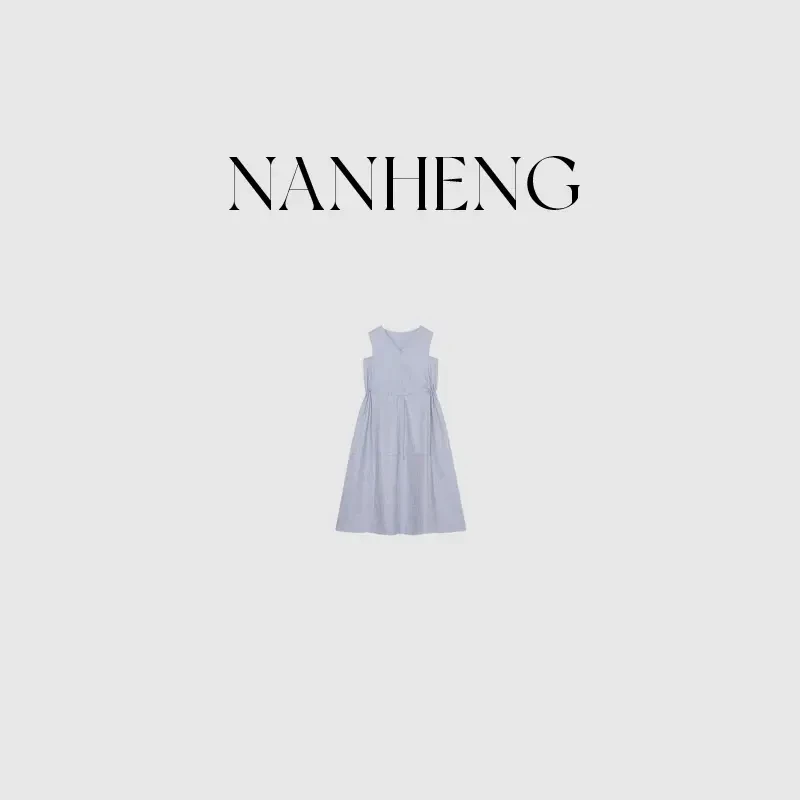 061602夏季25新款亚麻色织人字纹舒适时尚休闲女装连衣裙气质