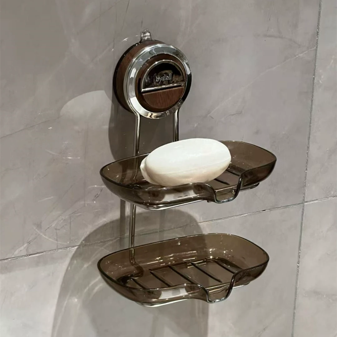 吸盘肥皂盒壁挂式免打孔家用浴室卫生间沥水架香皂盒置物架收纳架