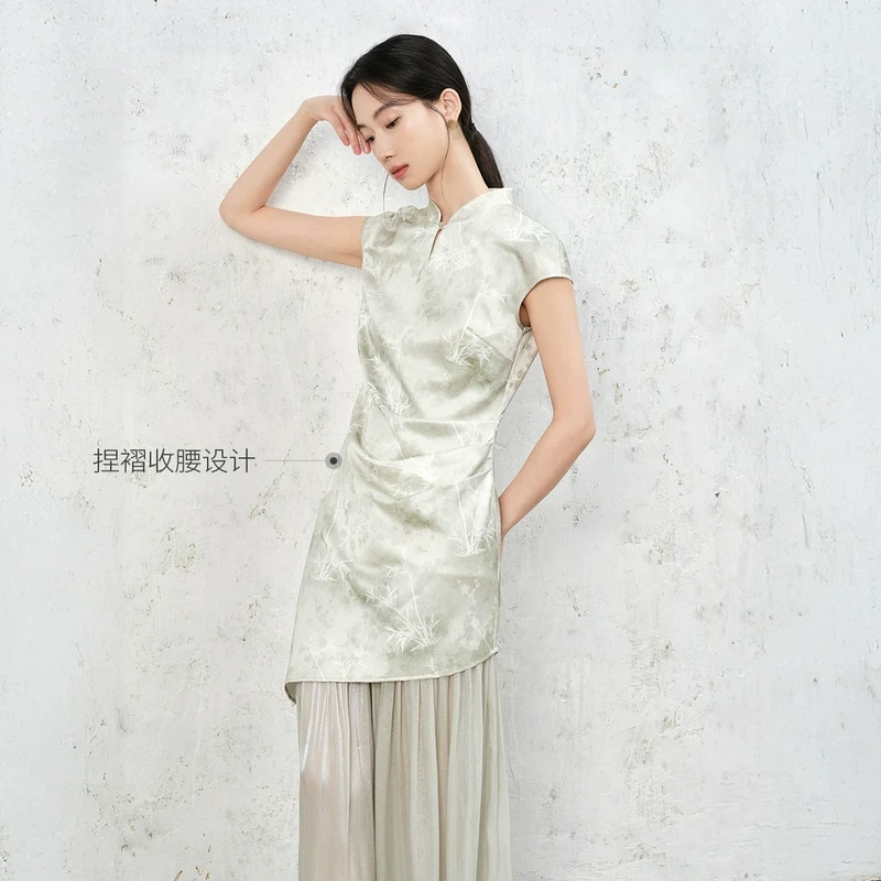 【绿子粉丝】亦谷新中式连衣裙爆款初夏掐腰穿搭国风裙子G5SAL120