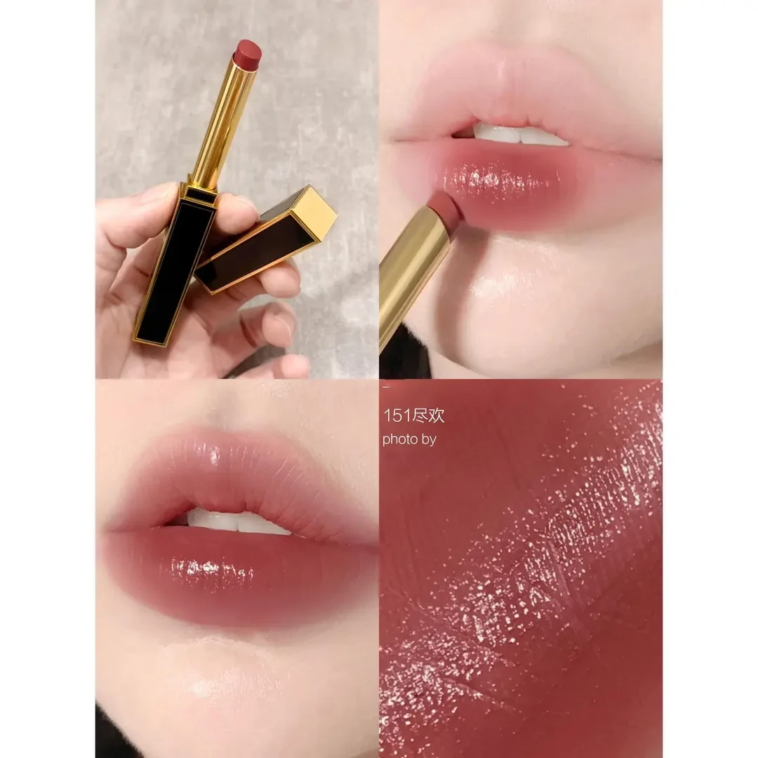 官方全新TF黑金极细管细腻持久不沾杯不掉色素颜口红送女友礼物