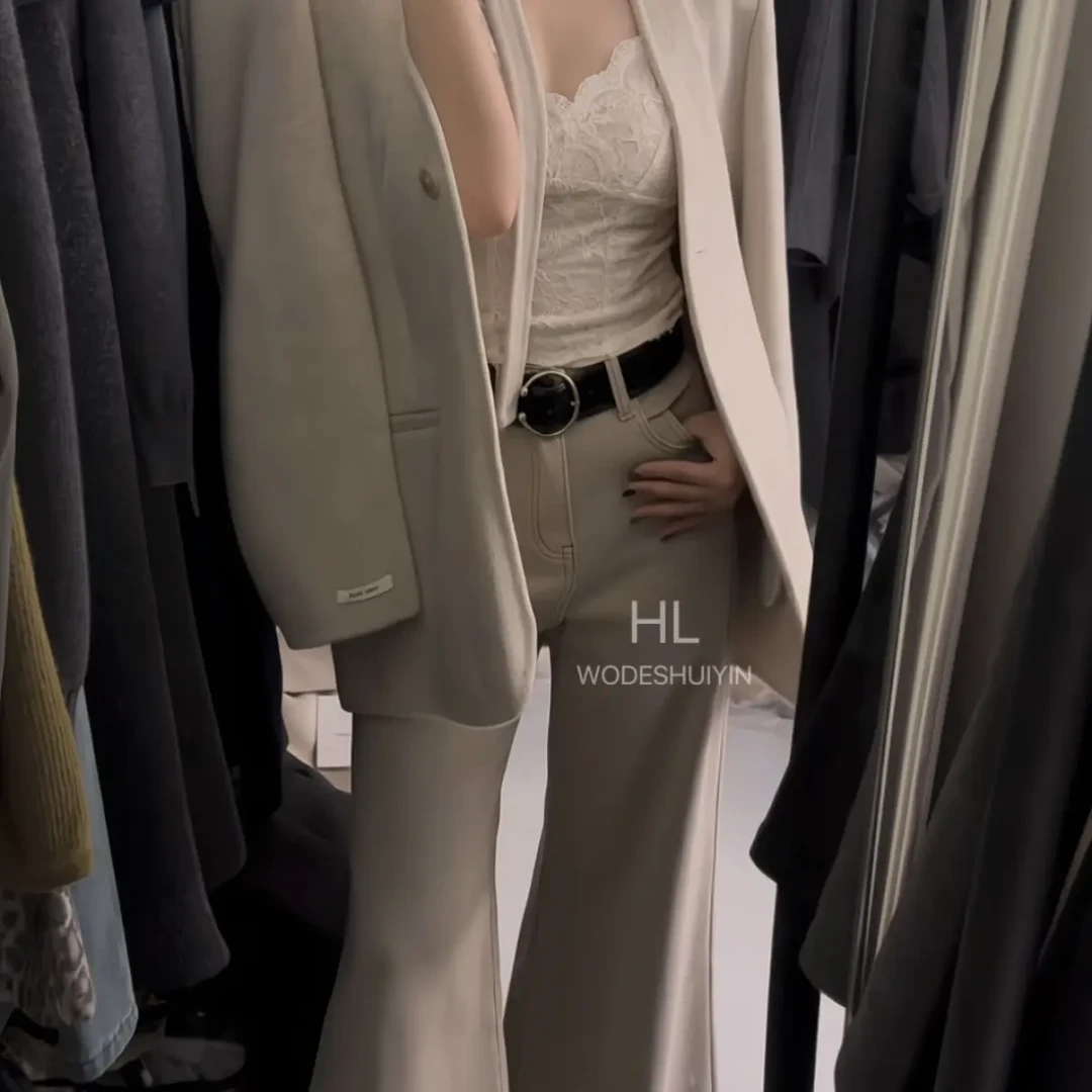 HL气质极简显瘦飘带手工羊毛外套