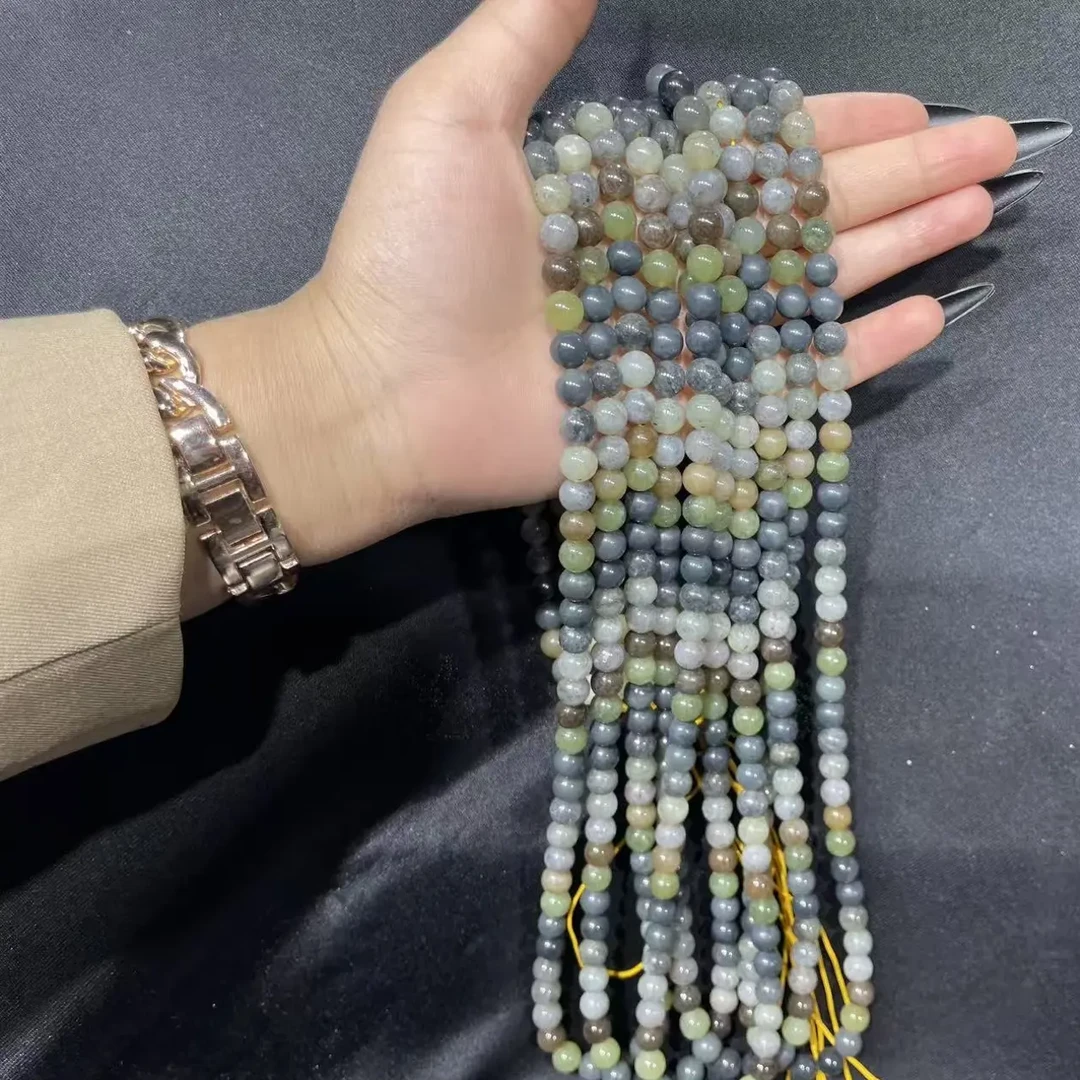 非金属仿水晶项链 多宝圆珠长链时尚百搭卡8mm