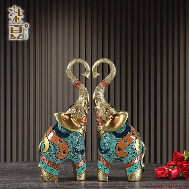 创意大象北欧轻奢工艺品家居软装客厅玄关电视柜酒柜摆件结婚礼品