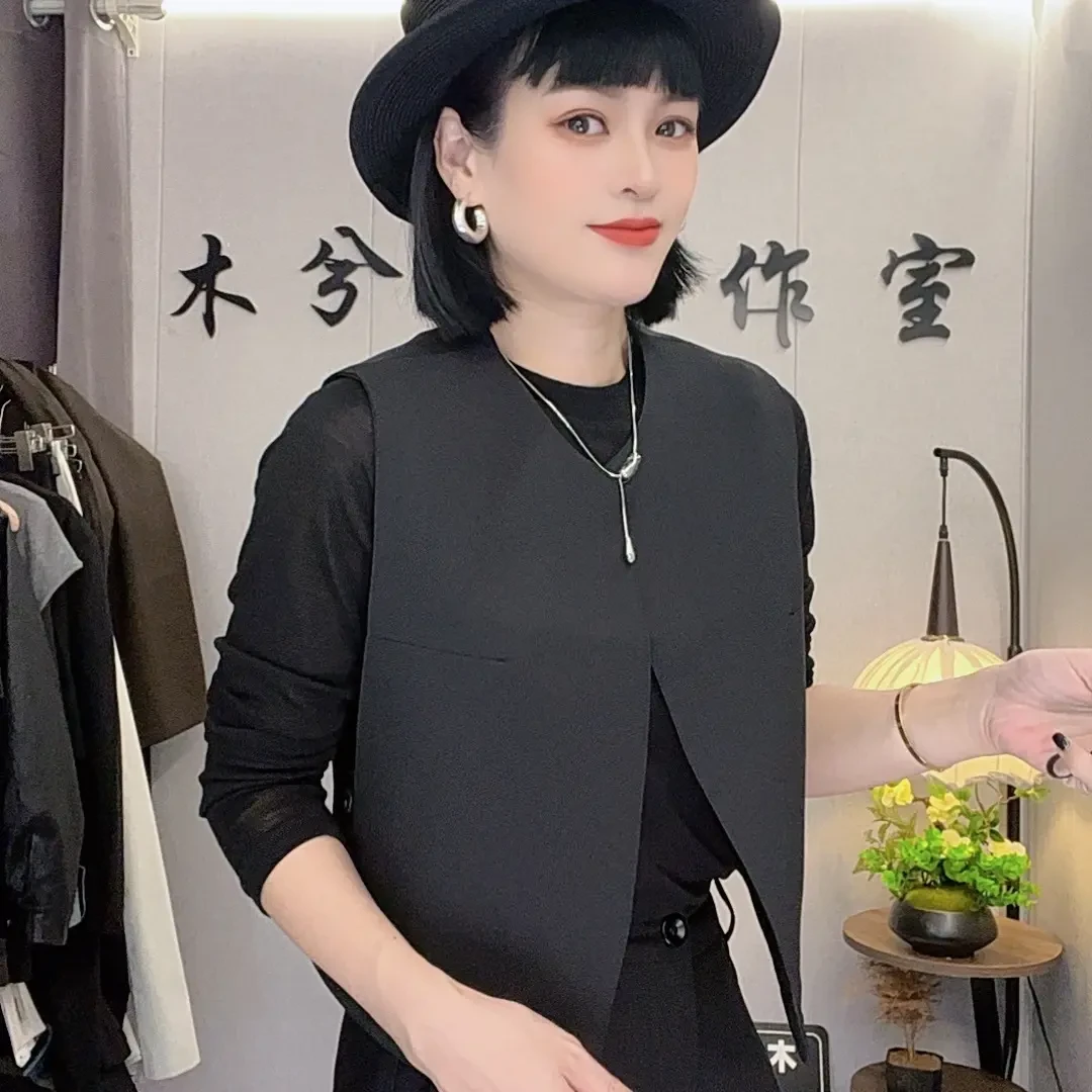 《木兮木》休闲薄款秋季简约2025马夹潮流女时尚
