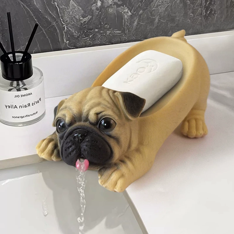 巴哥犬肥皂盒家用香皂盒沥水不积水卫生间洗手台置物架超可爱呆萌