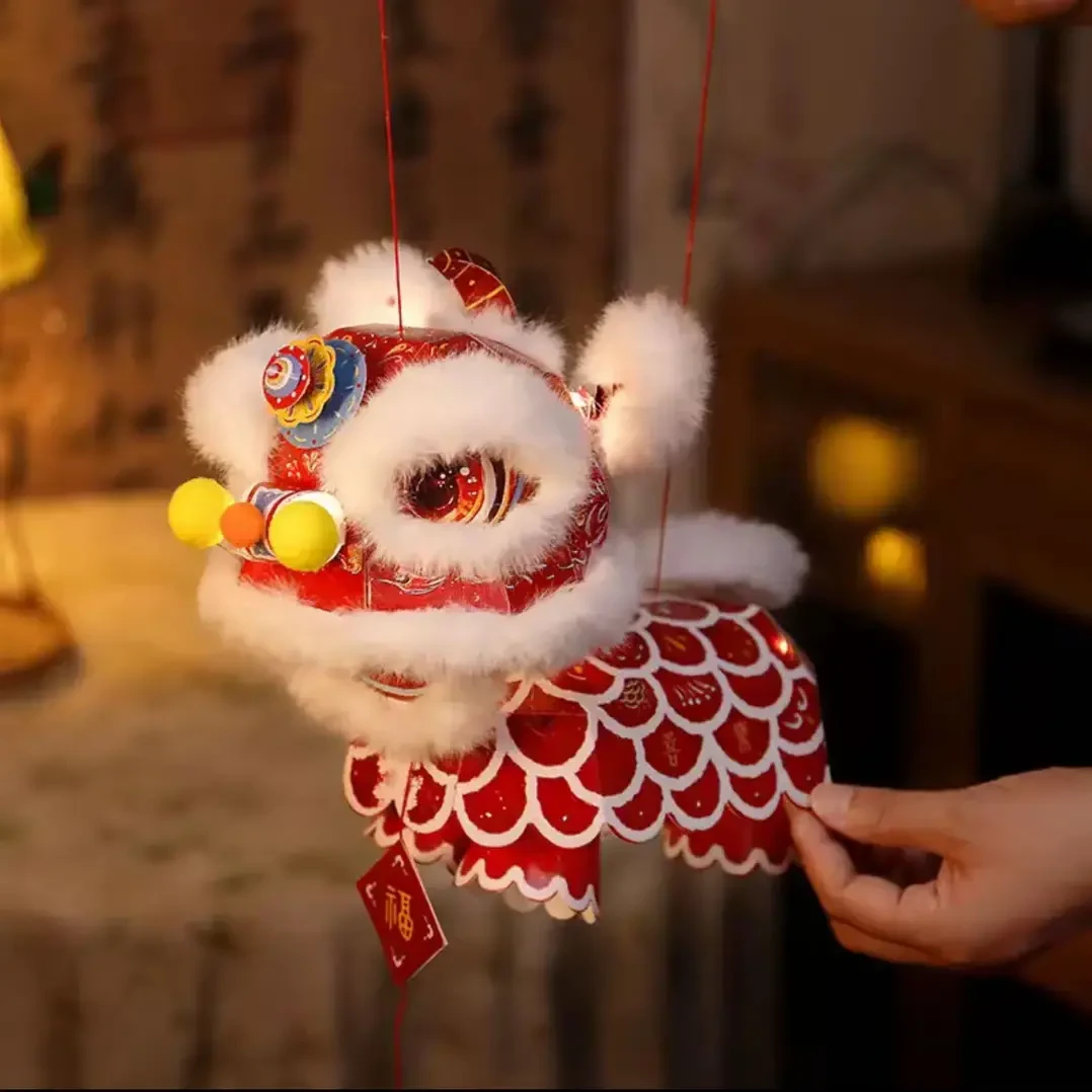 中秋醒狮灯笼手工DIY灯笼非遗灯笼