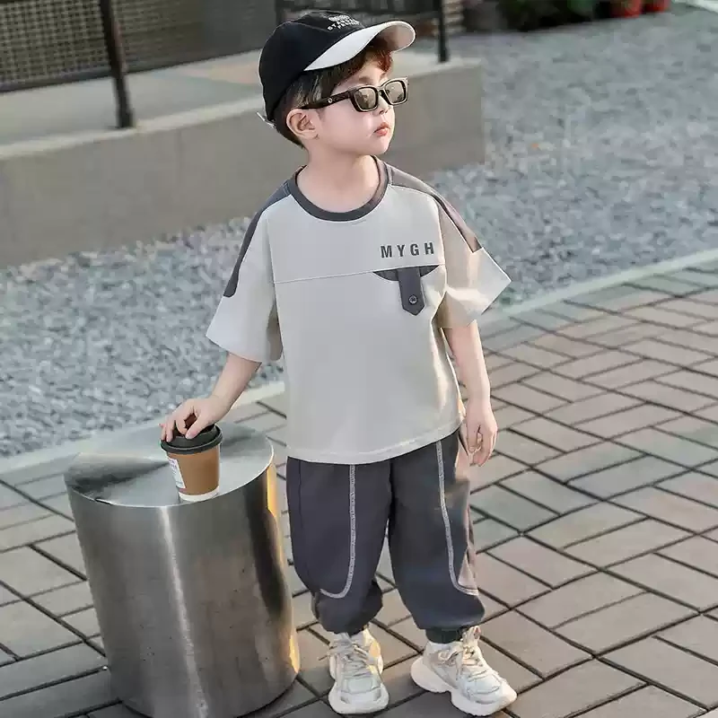 男童夏装短袖套装2025新款帅气儿童运动两件套小男孩夏季时髦衣服