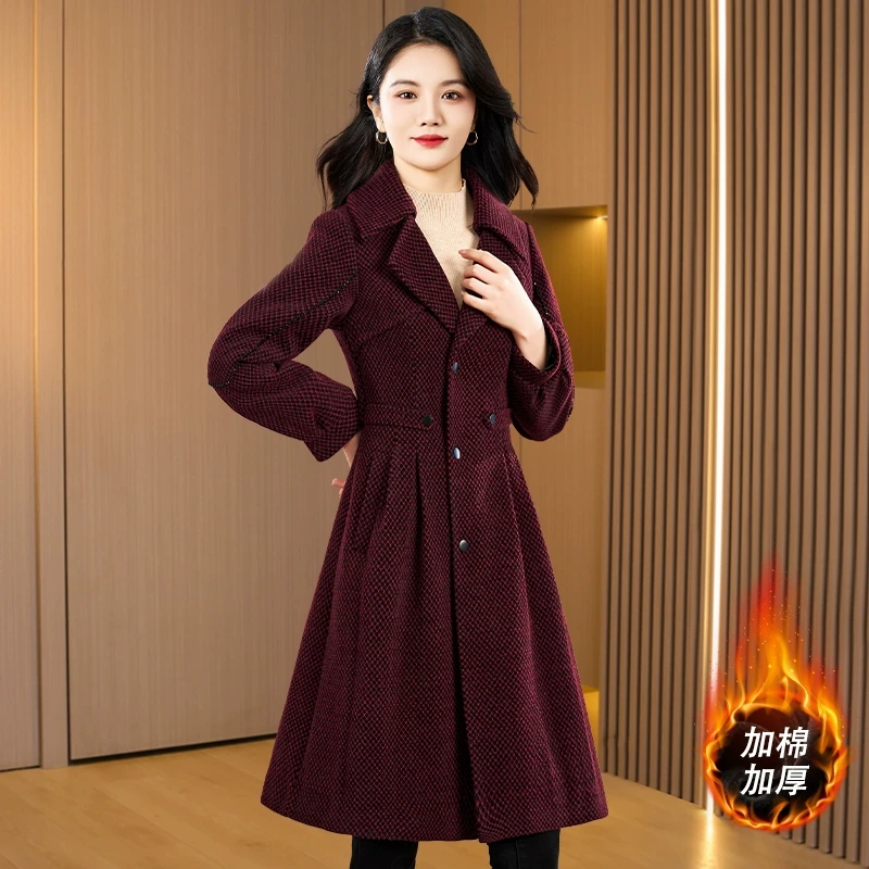 【可蓓儿】2025年新款女装本命年喜妈妈加棉加厚毛呢大衣女20妈妈装