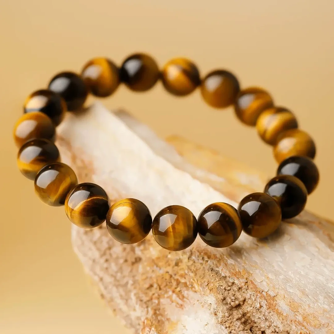 【虹程珠宝】天然虎眼石手链猫眼转运纳福珠百搭简约手链
