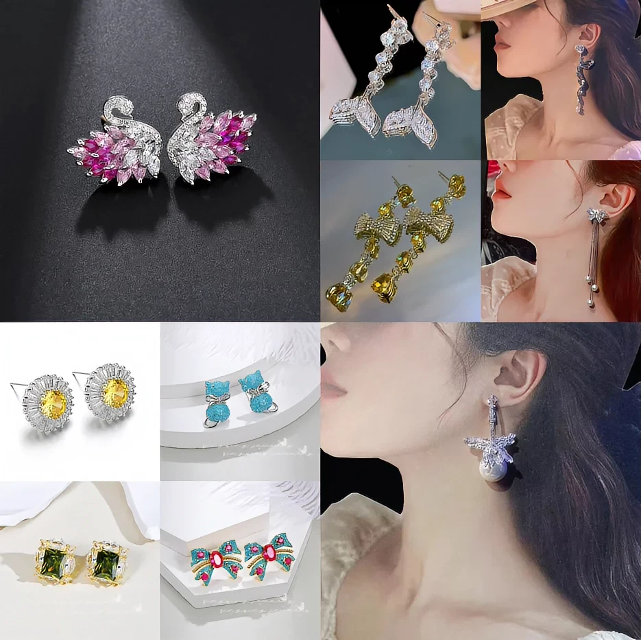 铜合金耳饰 新款超闪轻奢简约时尚小众设计通勤百搭显瘦高级感ins