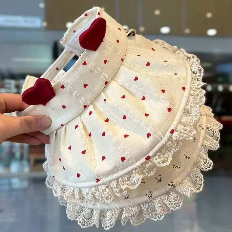 婴幼儿遮阳空顶帽女宝宝户外公主防晒棉布大帽檐渔夫帽太阳帽洋气