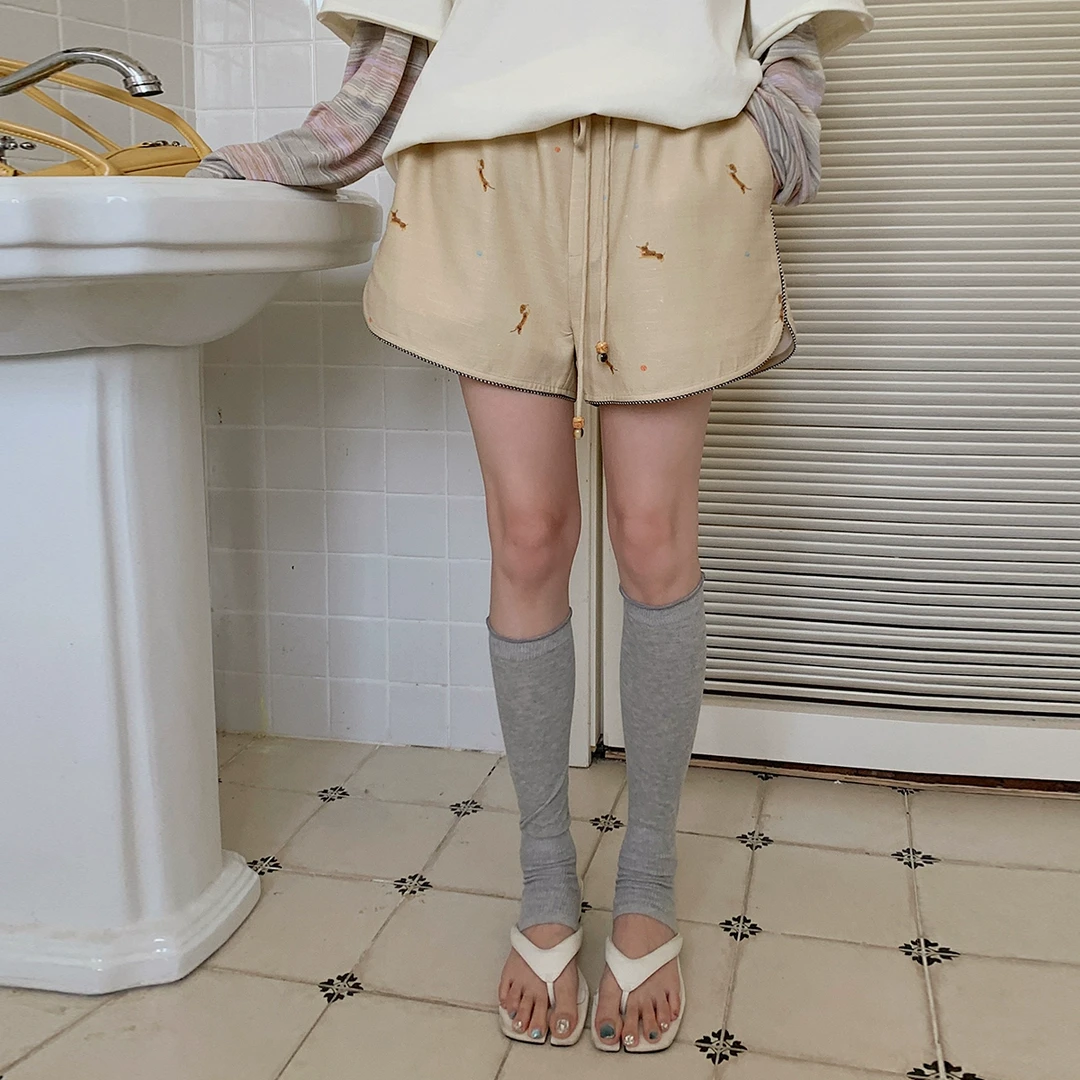 REREK设计师品牌肌理感小狗印花抽绳短裤 DSC买手店 R25B04230104