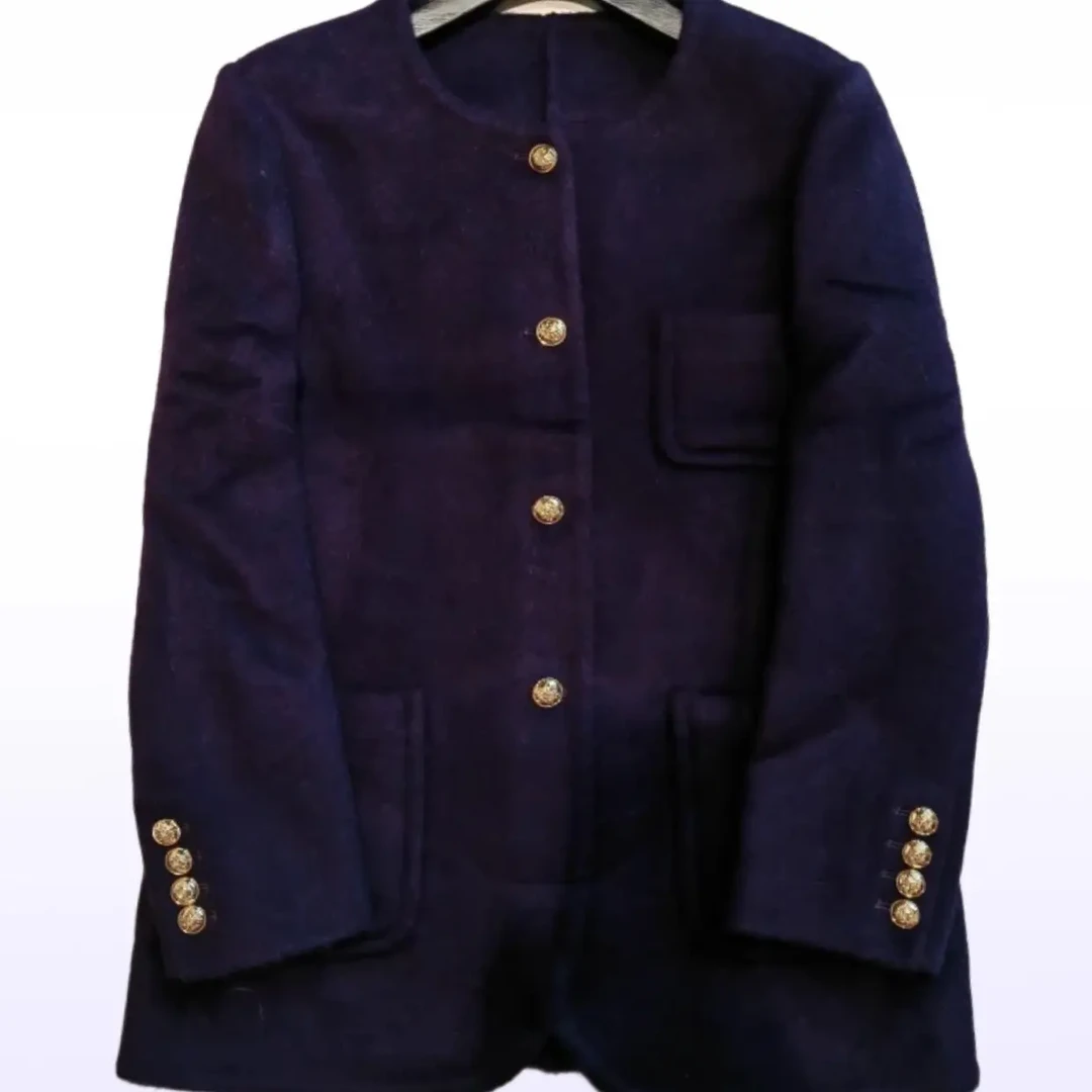 秋冬时尚气质小香风双面呢短款呢大衣外套显瘦百搭通勤1676