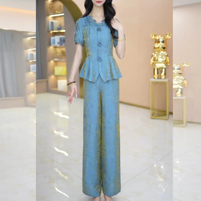 【上衣+裤子】优雅新款气质时尚大气减龄收腰显瘦套裤M-4XL-26368