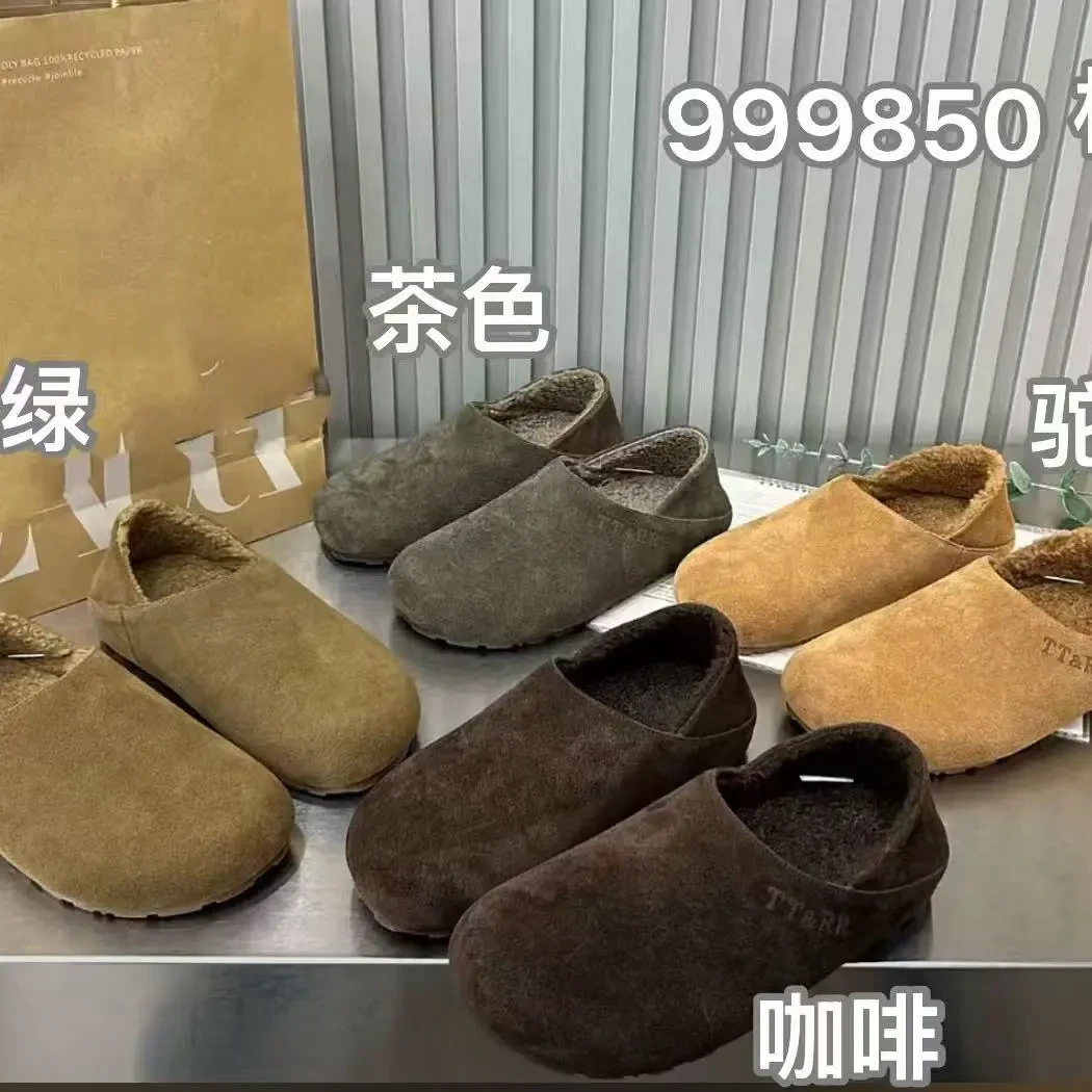 999850加厚保暖冬季棉瓢磨砂皮豆豆鞋柔软舒适防滑