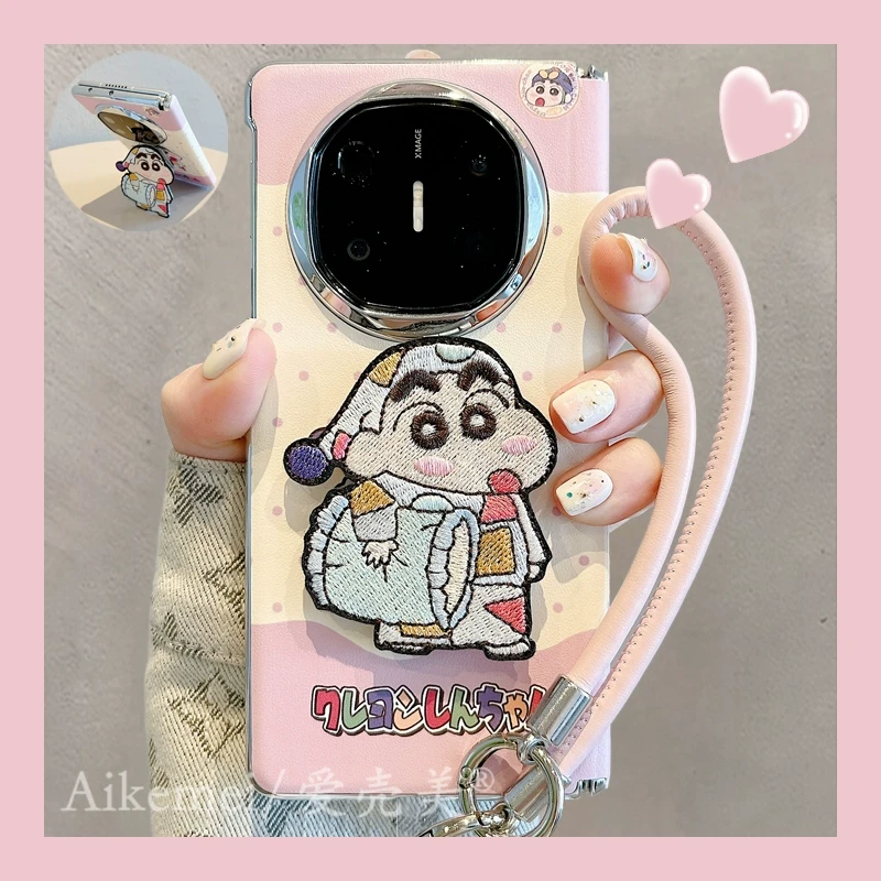 适用华为mateX6折叠屏手机壳MateX5典藏版睡衣小新matex3刺绣支架