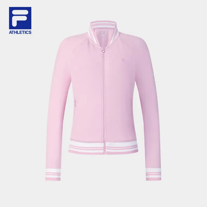 FILA女款外套【运动时尚】25年新款舒适立领针织长袖A11W513502F