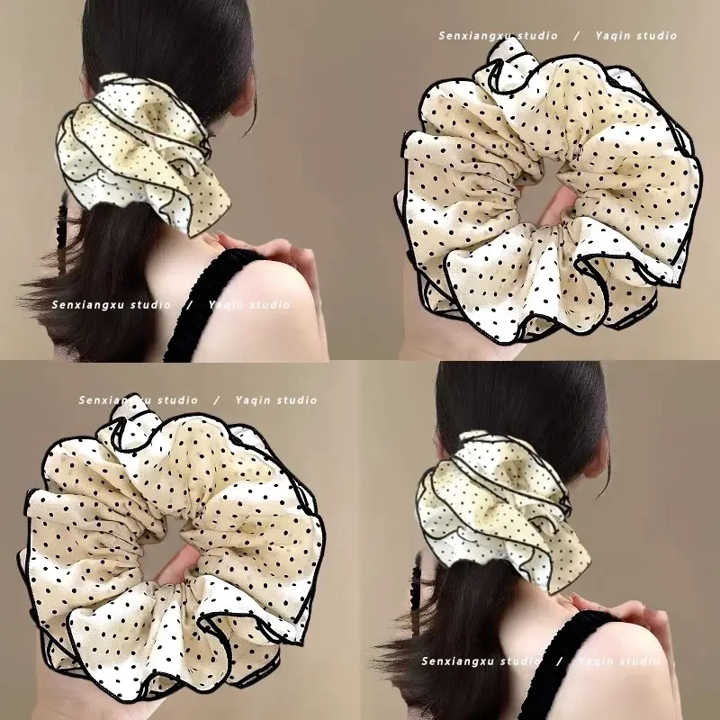 韩系波点~温柔气质波点大肠发圈发绳头饰2025年高级感扎马尾头绳