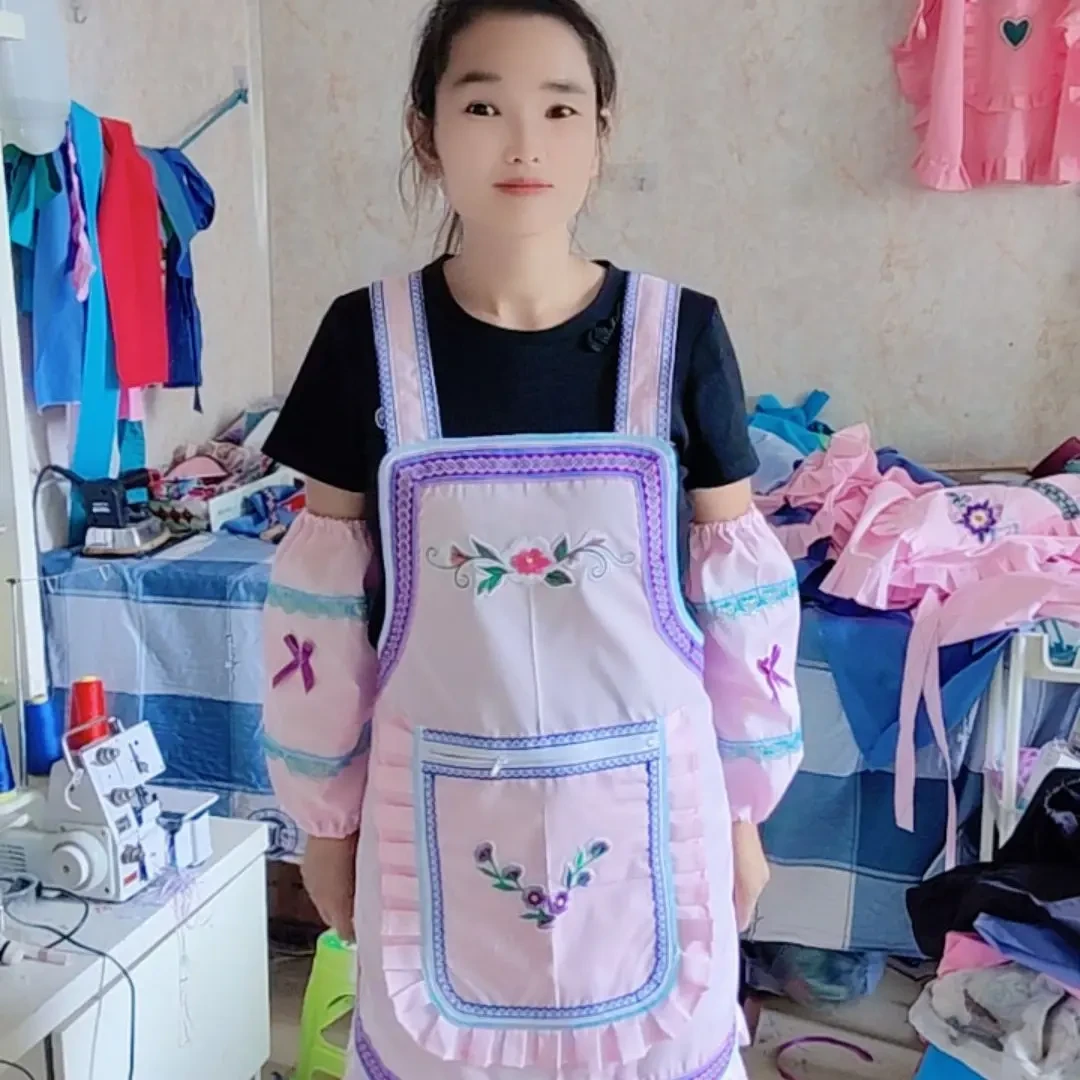 防脏工作服可爱风均码防污围裙做饭家用成人无袖背带