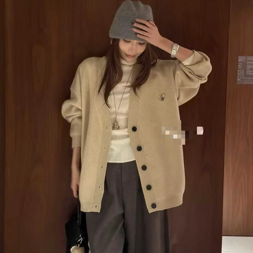 1003#戴戴长袖宽松休闲百搭开衫毛衣