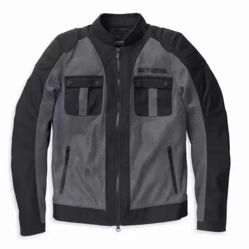 夏季行政透气网眼保暖骑行夹克立领男款休闲外套自带防风防水内层