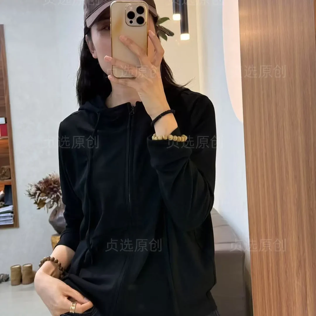 6106-春秋连帽卫衣女时尚洋气拉链开衫长袖外套上衣