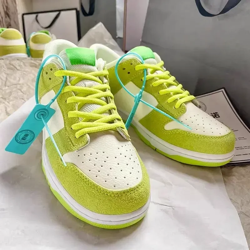 莆田空军一号黑白熊猫男女高品质平板鞋子青苹果透气运动鞋弹性