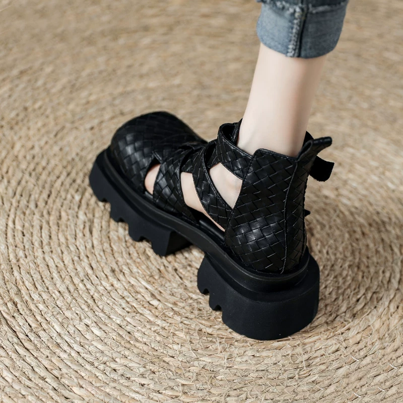 松糕显瘦高帮女款2025年上班高贵高帮鞋女款2025新款爆款厚底休闲