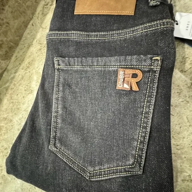 秋季加绒男士直筒弹力保暖休闲牛仔裤