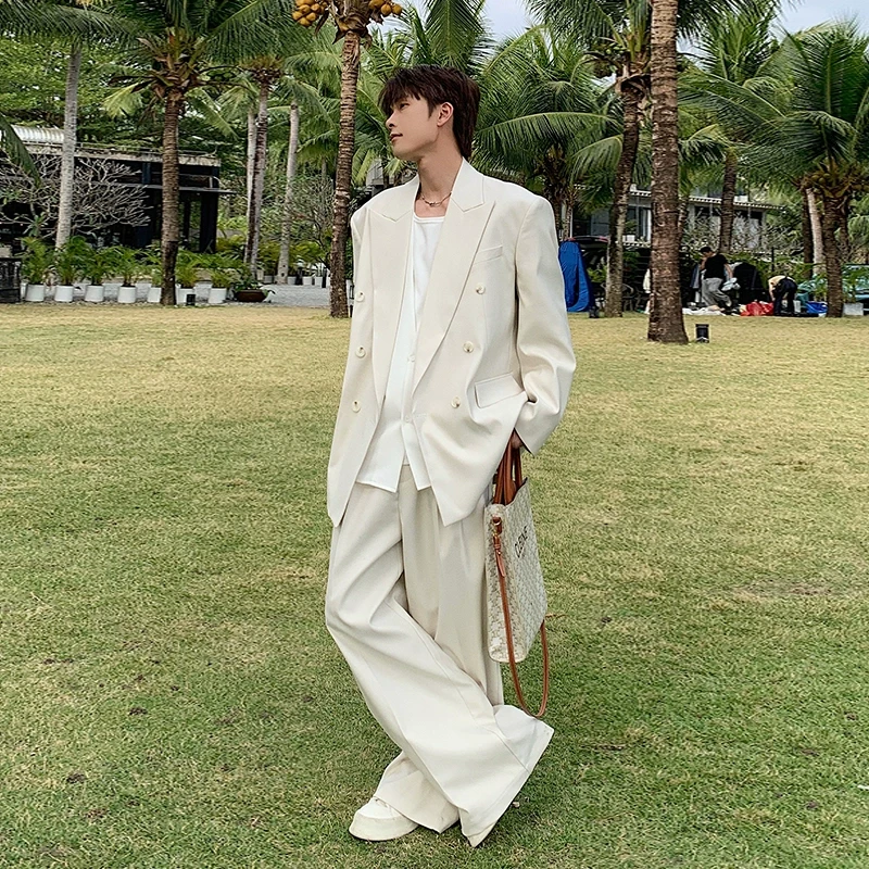 一轩轩轩【普拉的周末】欧若风双排扣男生休闲西服套装25605-25305
