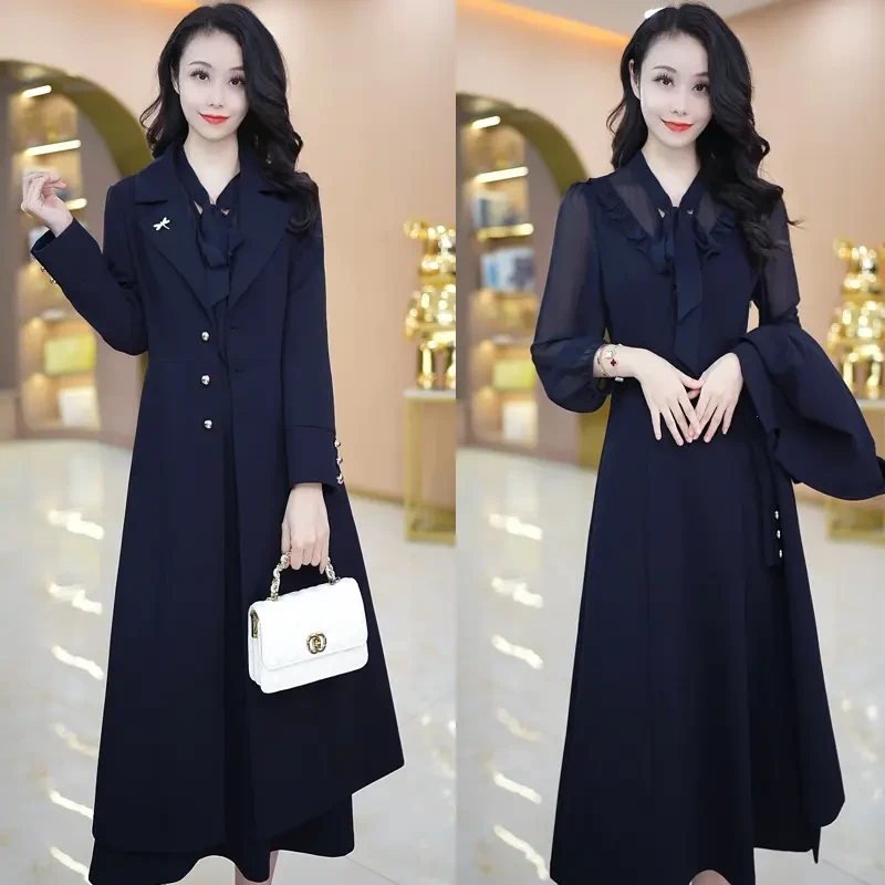 秋季外套裙子优雅气质时尚两件套中长款修身大气减龄收腰显瘦套裙