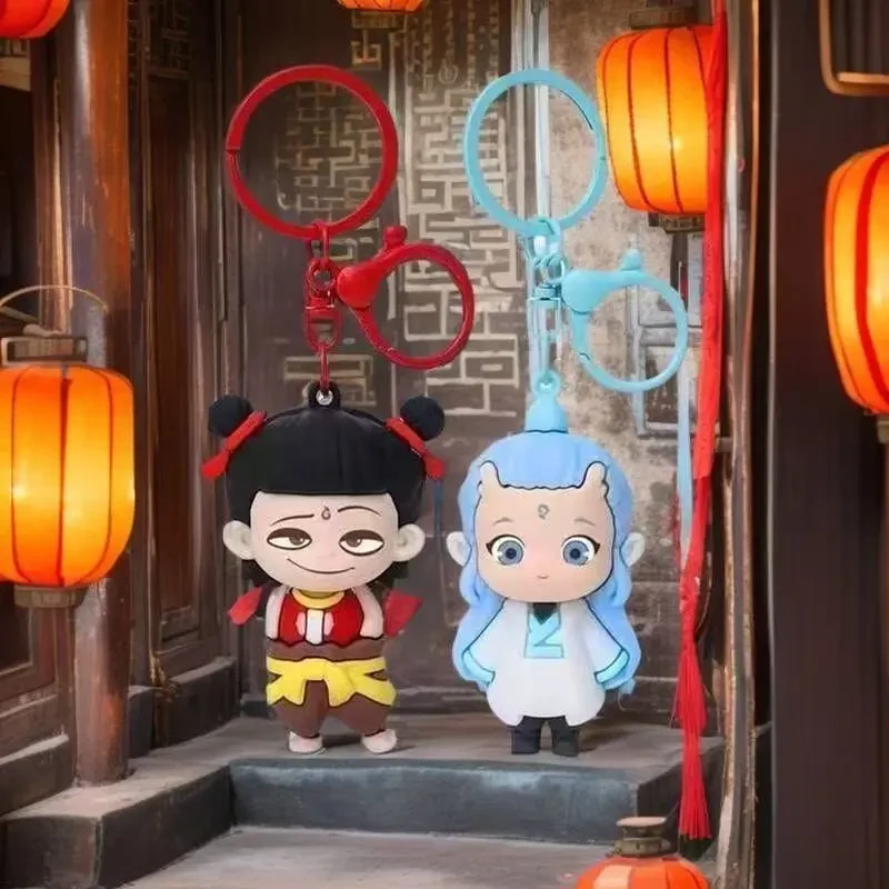 哪吒2魔童闹海同款公仔钥匙扣挂件立体解压潮玩盲盒可爱书包挂饰