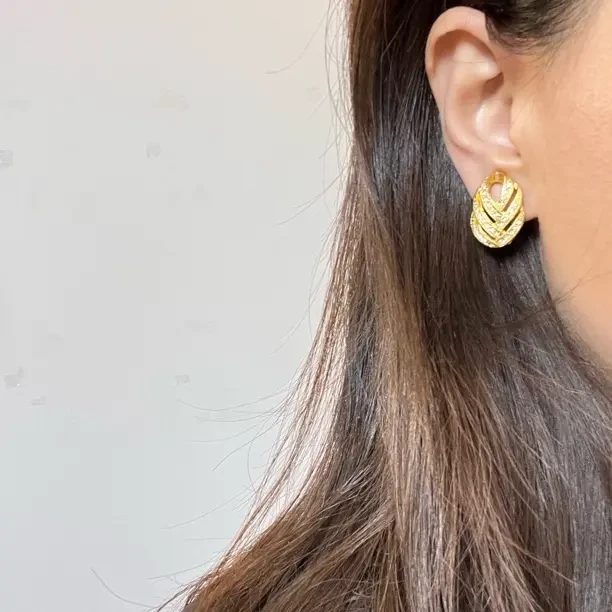 铜合金铅玻璃耳饰 几何图案甜美风耳环薄荷曼波耳饰气质时尚