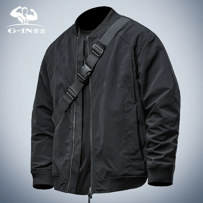 季言男士痞帅外套春秋休闲美式飞行员夹克短款高级感超好看棒球服