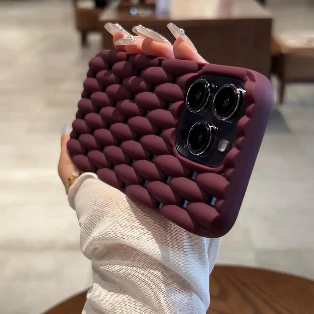 透气麻花灰纹适用苹果14plus防摔iPhone16promax手机壳13套11散热