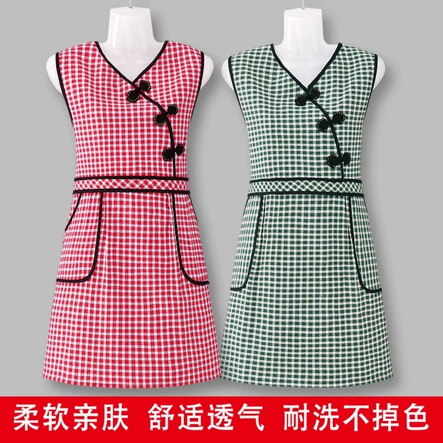 收腰复古高档围裙女棉布罩衣防污透气耐磨洋气可爱家用厨房做饭