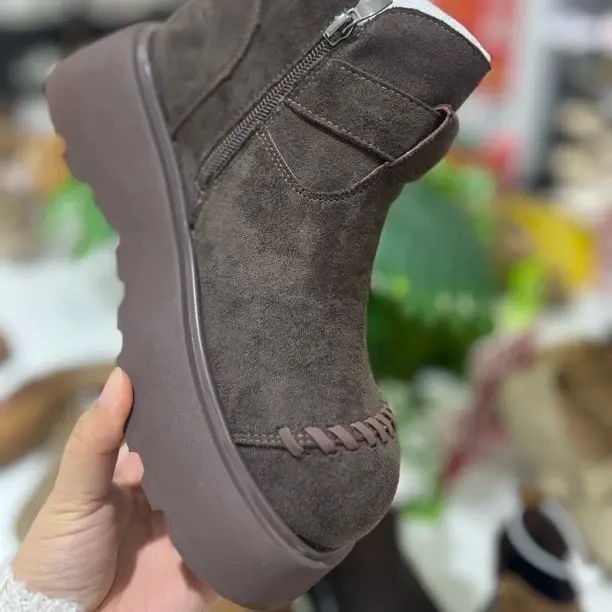 女秋冬手工编织超轻马丁靴高帮