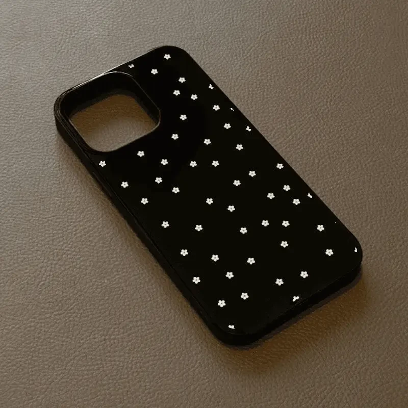 ins小清新白色碎花适用iPhone16果冻手机壳苹果13/15软14/12/11女