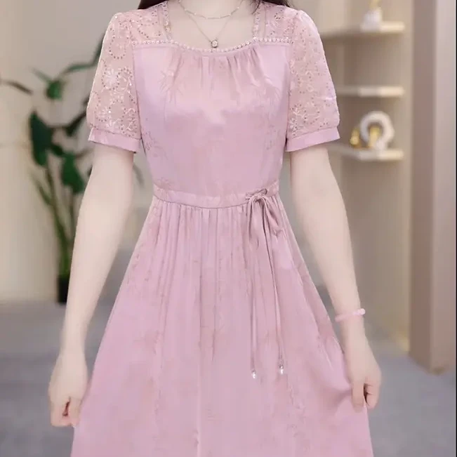 【玥欣服饰】KK820#2025夏季新款减龄气质优雅连衣裙