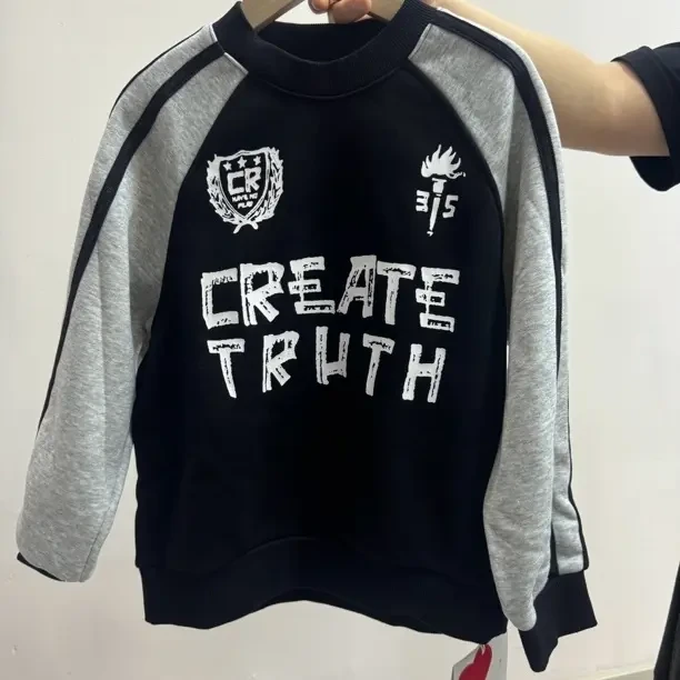 新款男童秋冬加绒加厚连帽宽松保暖卫衣