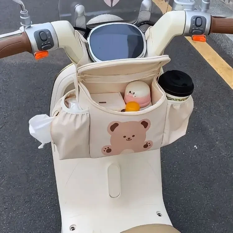 电瓶车中间前面挂包装饰摩托车防水可爱小包包电动车收纳包骑行x