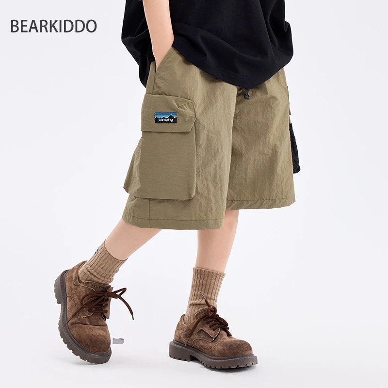 2025男童夏装山系工装短裤外穿儿童新款宽松柔软五分裤薄款中裤潮