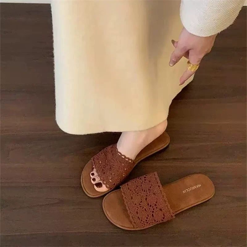 波西米亚风平底拖鞋女夏外穿海边沙滩鞋凉拖鞋一字拖凉鞋休闲女鞋