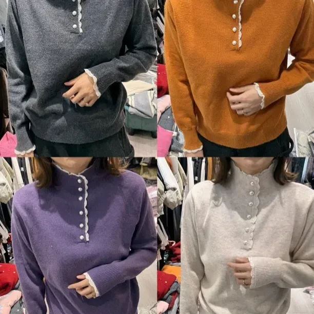 秋冬新款半高领蕾丝花边针织打底衫女韩系百搭显瘦