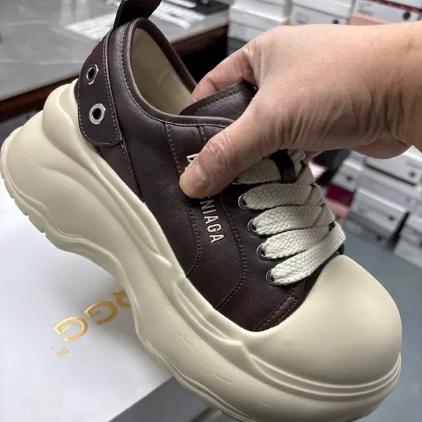 8030-1增高6cm厚底轻便真皮大头松糕鞋女秋季新款休闲百搭小