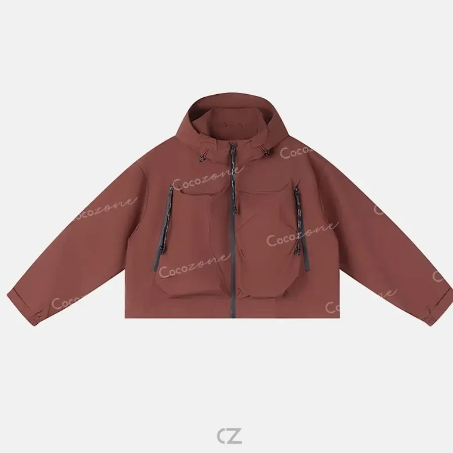 A岩浆冲锋衣[商场同款]连帽宽松运动户外外套大口袋工装上衣