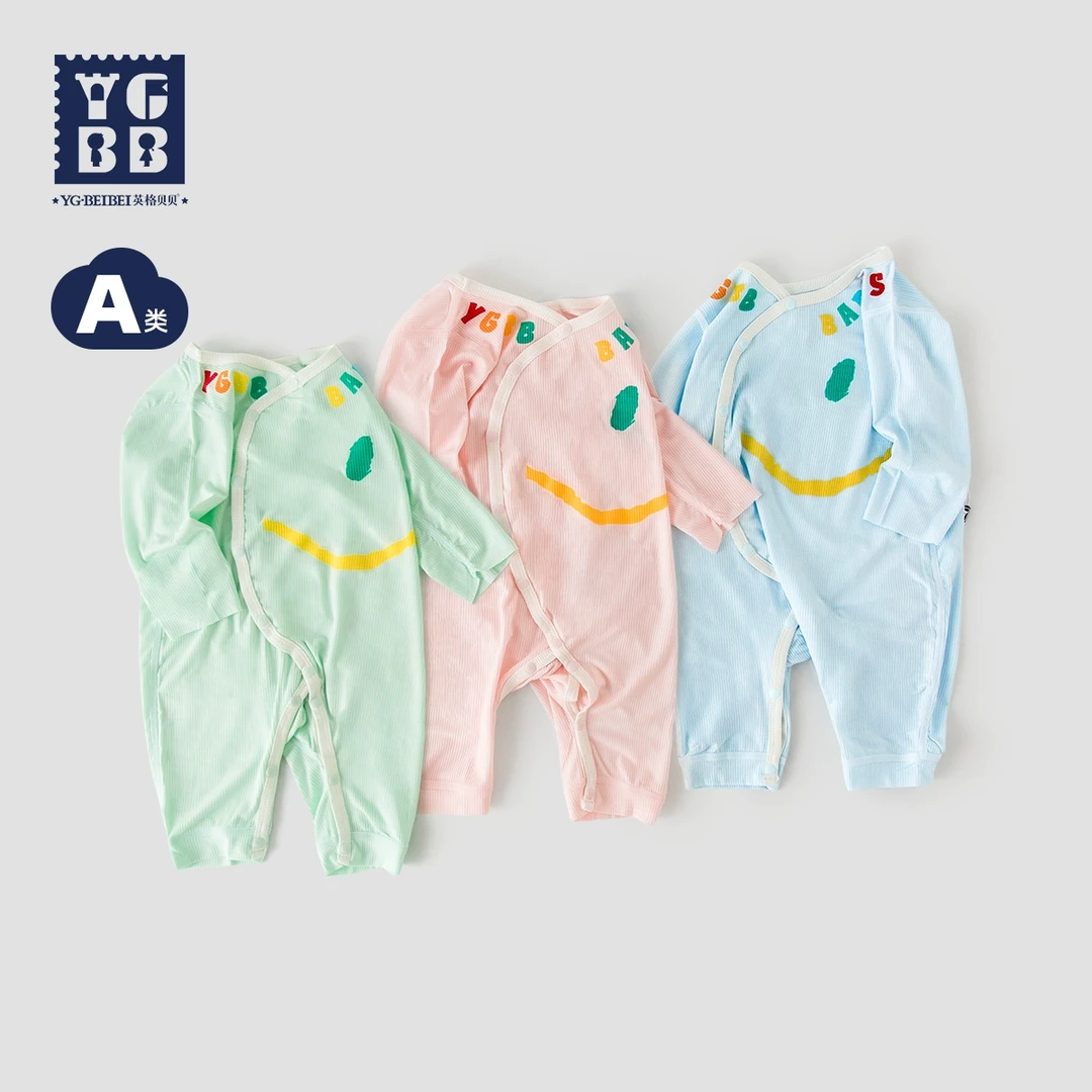 英格贝贝宝宝连体衣夏季薄款爬服新生儿衣服和尚服夏款空调服哈衣